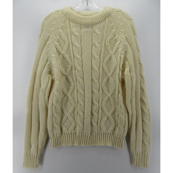 VINTAGE Sigallo Sweater Large Fisherman Cable Knit Pullover Ski 80s - Picture 1 of 9